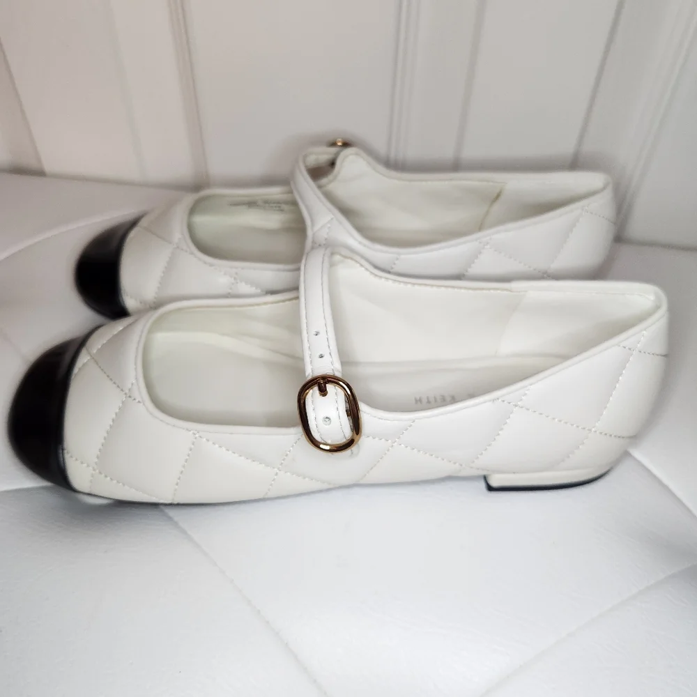 Charles & Keith Quilted Cap Toe Mary Janes 35 - Picture 4 of 8